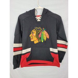 CCM Pro Ok'd NHL Chicago Blackhawks Jersey Style Hoodie Juniors Size M